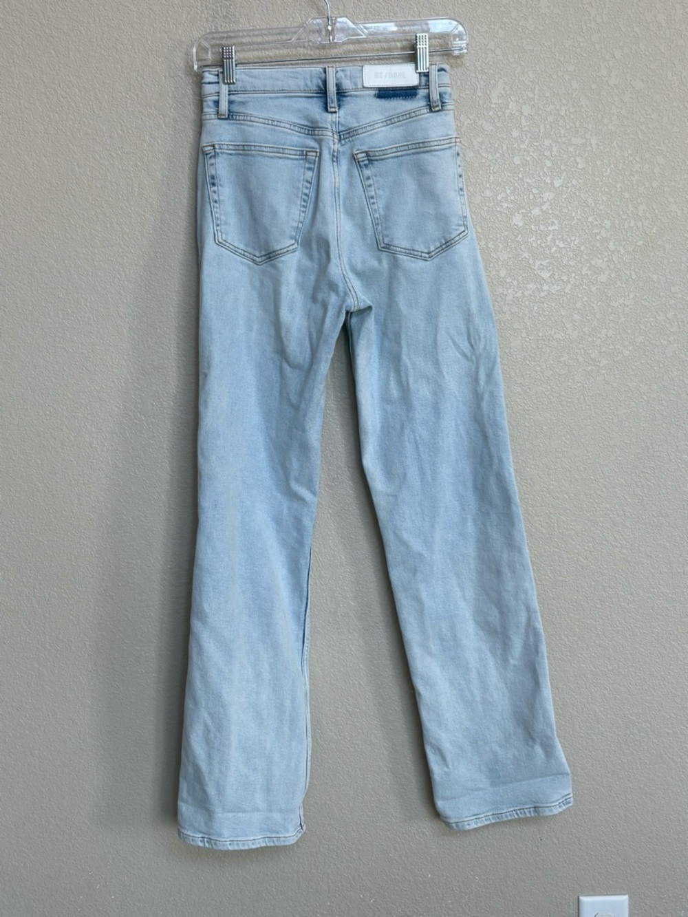 RE/DONE Light Wash Straight Leg Jeans High Rise Button Fly Blue Size 25 - Picture 3 of 9